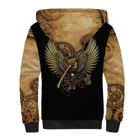 Skull Sherpa Hoodie Golden Skull Steampunk - Wonder Print Shop
