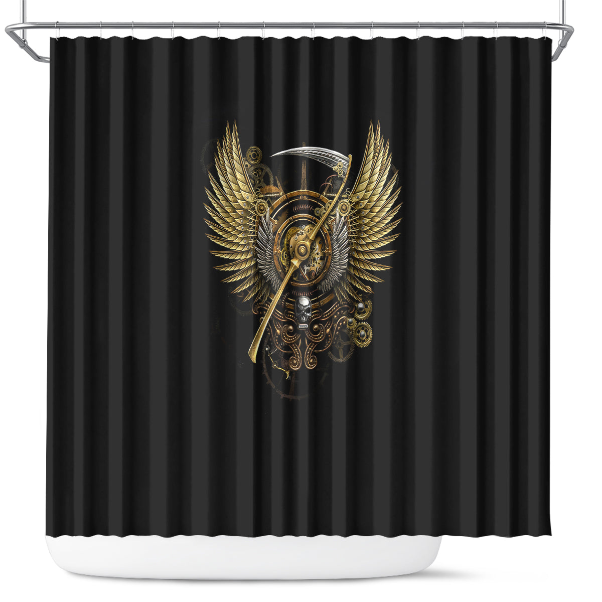 skull-shower-curtain-golden-skull-steampunk