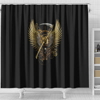 skull-shower-curtain-golden-skull-steampunk