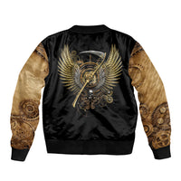 Skull Sleeve Zip Bomber Jacket Golden Skull Steampunk - Wonder Print Shop