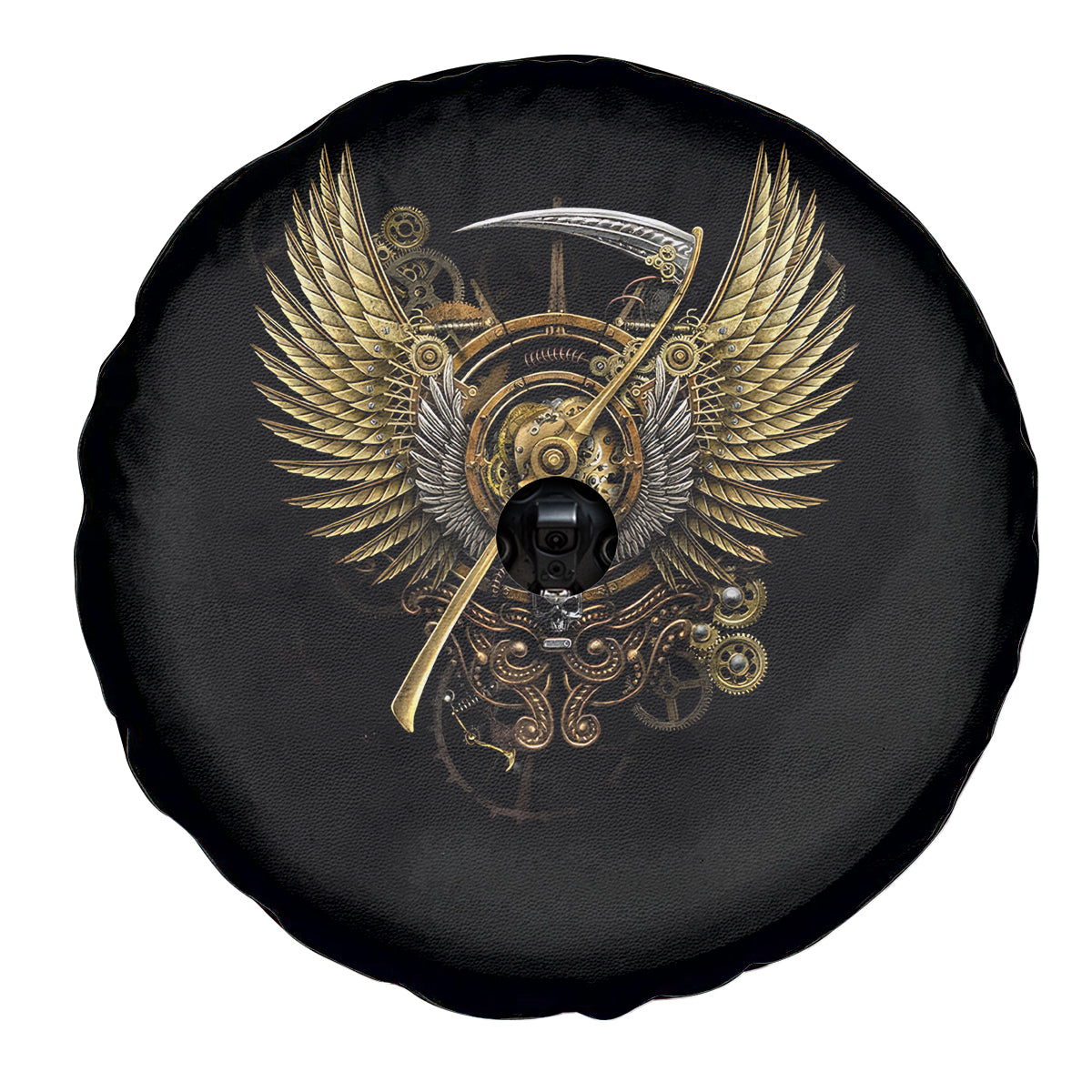 Skull Spare Tire Cover Golden Skull Steampunk - Wonder Print Shop