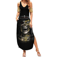 Skull Summer Maxi Dress Golden Skull Steampunk - Wonder Print Shop