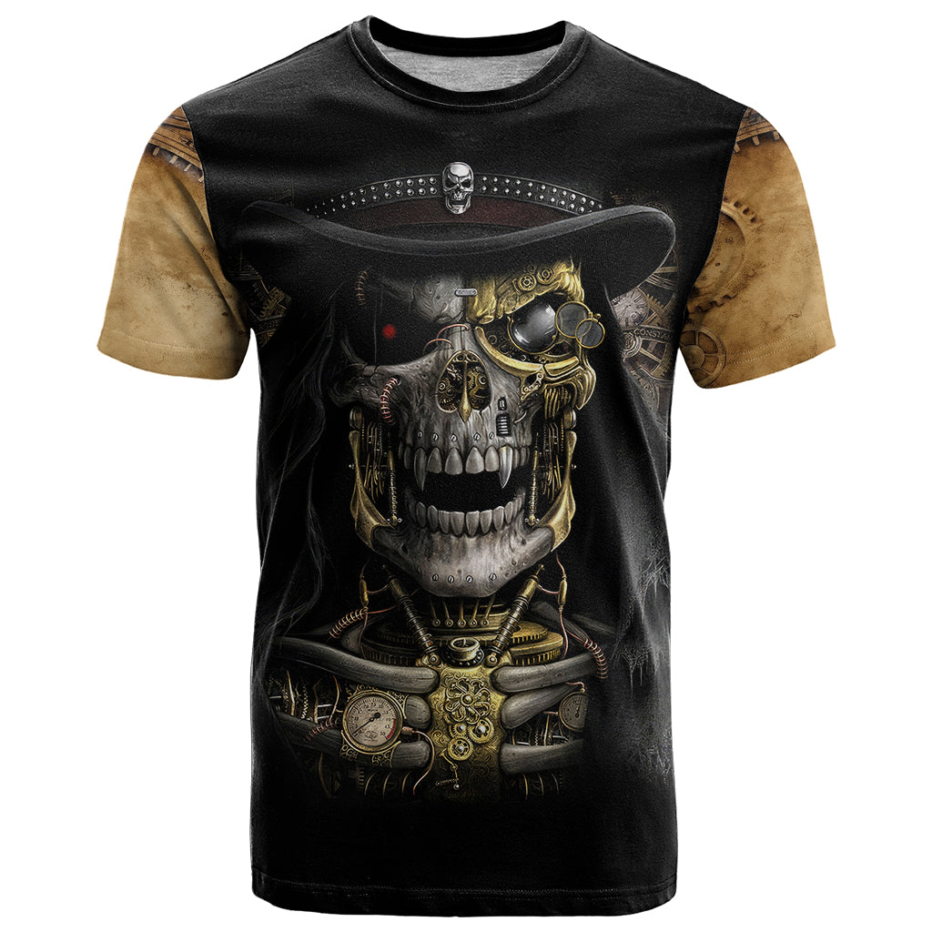 Skull T Shirt Golden Skull Steampunk - Wonder Print Shop
