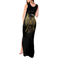 Skull Tank Maxi Dress Golden Skull Steampunk - Wonder Print Shop