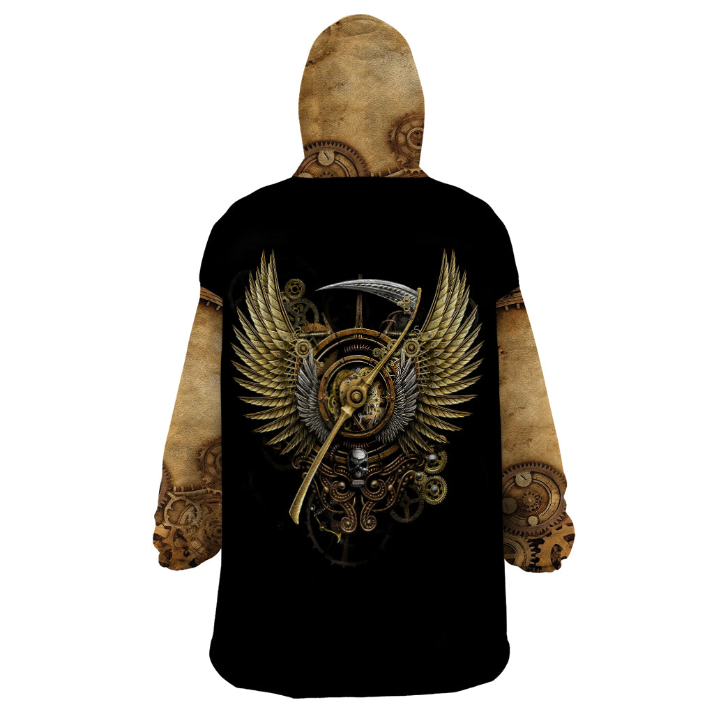 Skull Wearable Blanket Hoodie Golden Skull Steampunk - Wonder Print Shop