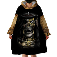 Skull Wearable Blanket Hoodie Golden Skull Steampunk - Wonder Print Shop