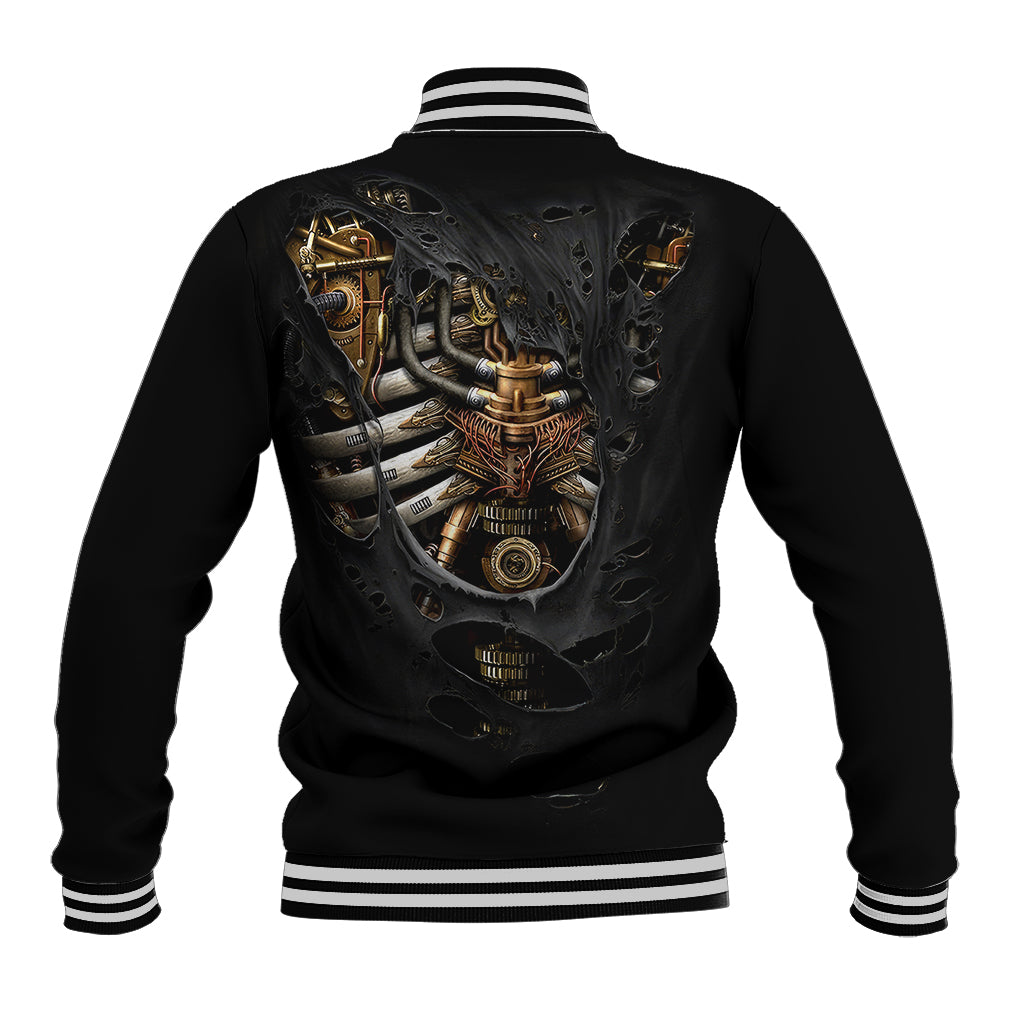 Skull Baseball Jacket Skeleton Steampunk Heart Inside - Wonder Print Shop