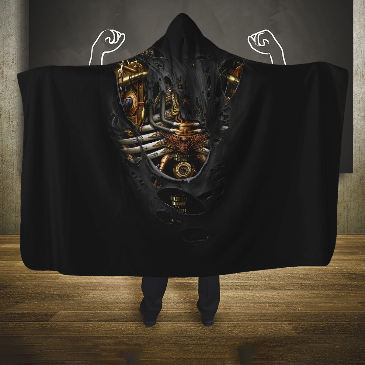 skull-hooded-blanket-skeleton-steampunk-heart-inside