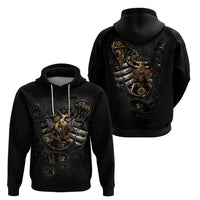 Skull Hoodie Skeleton Steampunk Heart Inside - Wonder Print Shop