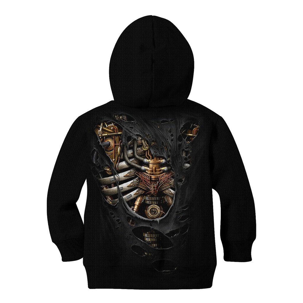 Skull Kid Hoodie Skeleton Steampunk Heart Inside - Wonder Print Shop