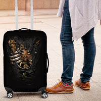 Skull Luggage Cover Skeleton Steampunk Heart Inside - Wonder Print Shop