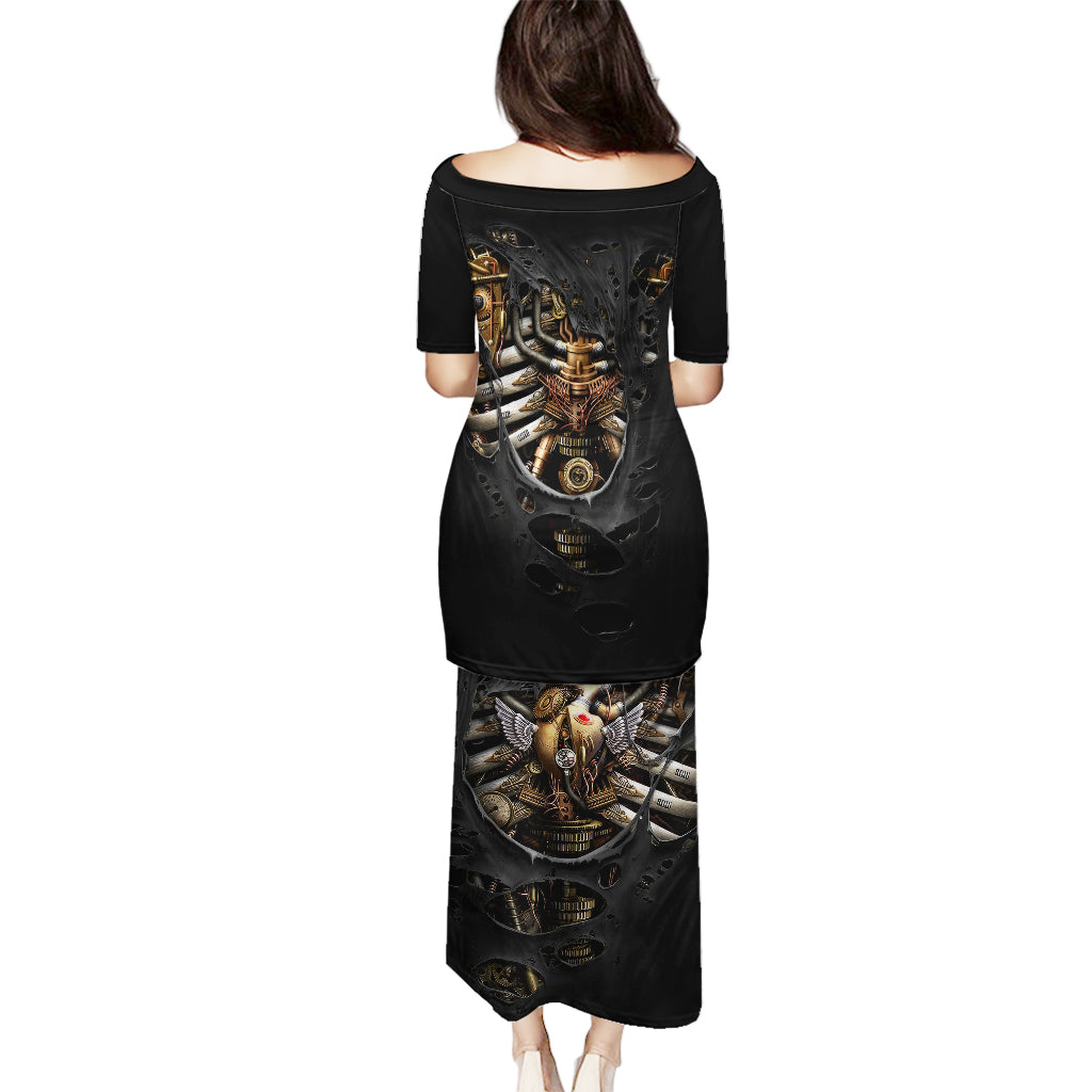 Skull Puletasi Skeleton Steampunk Heart Inside - Wonder Print Shop