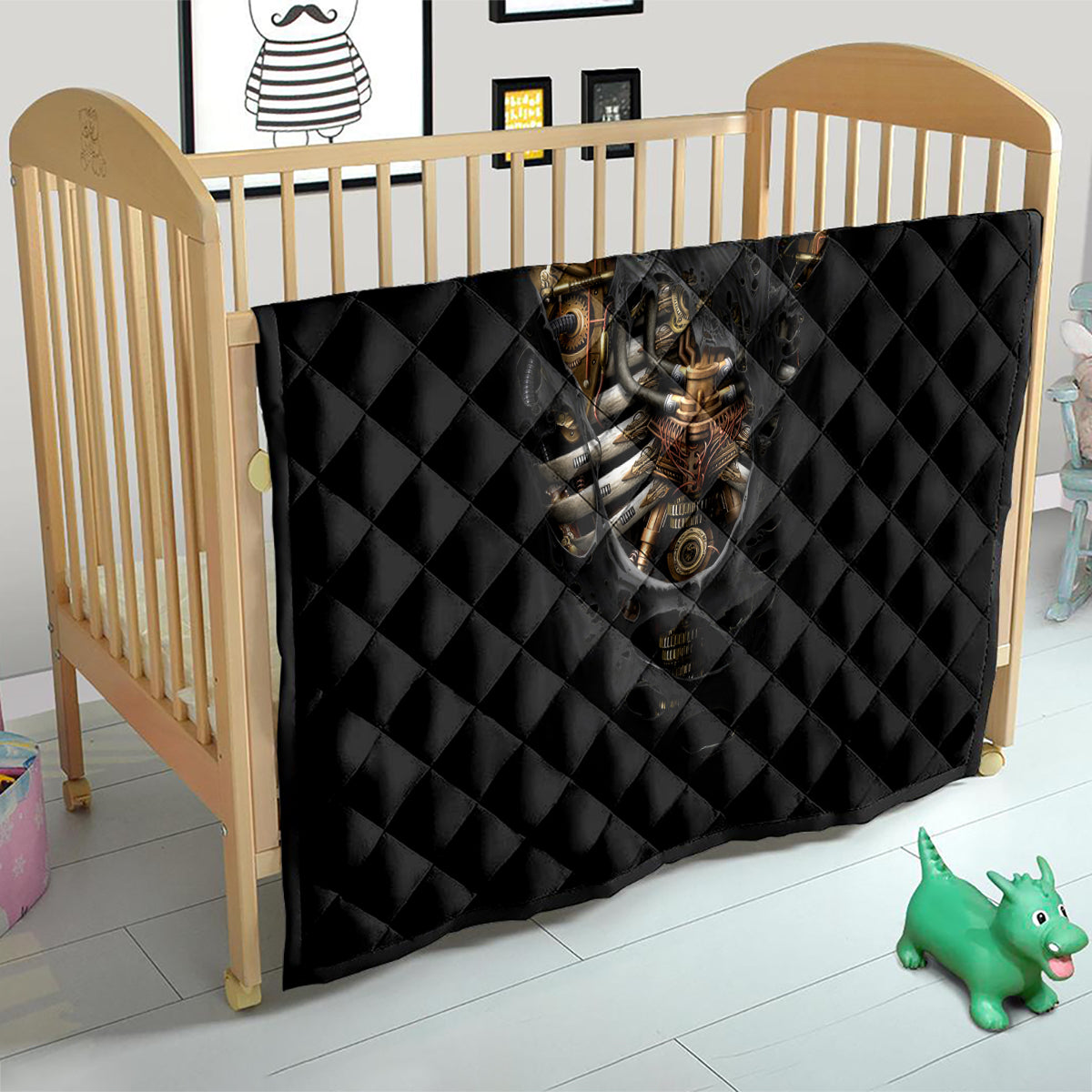 Skull Quilt Skeleton Steampunk Heart Inside - Wonder Print Shop