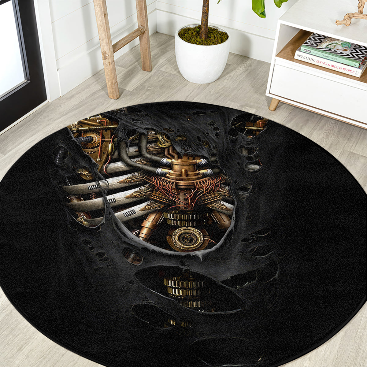 skull-round-carpet-skeleton-steampunk-heart-inside