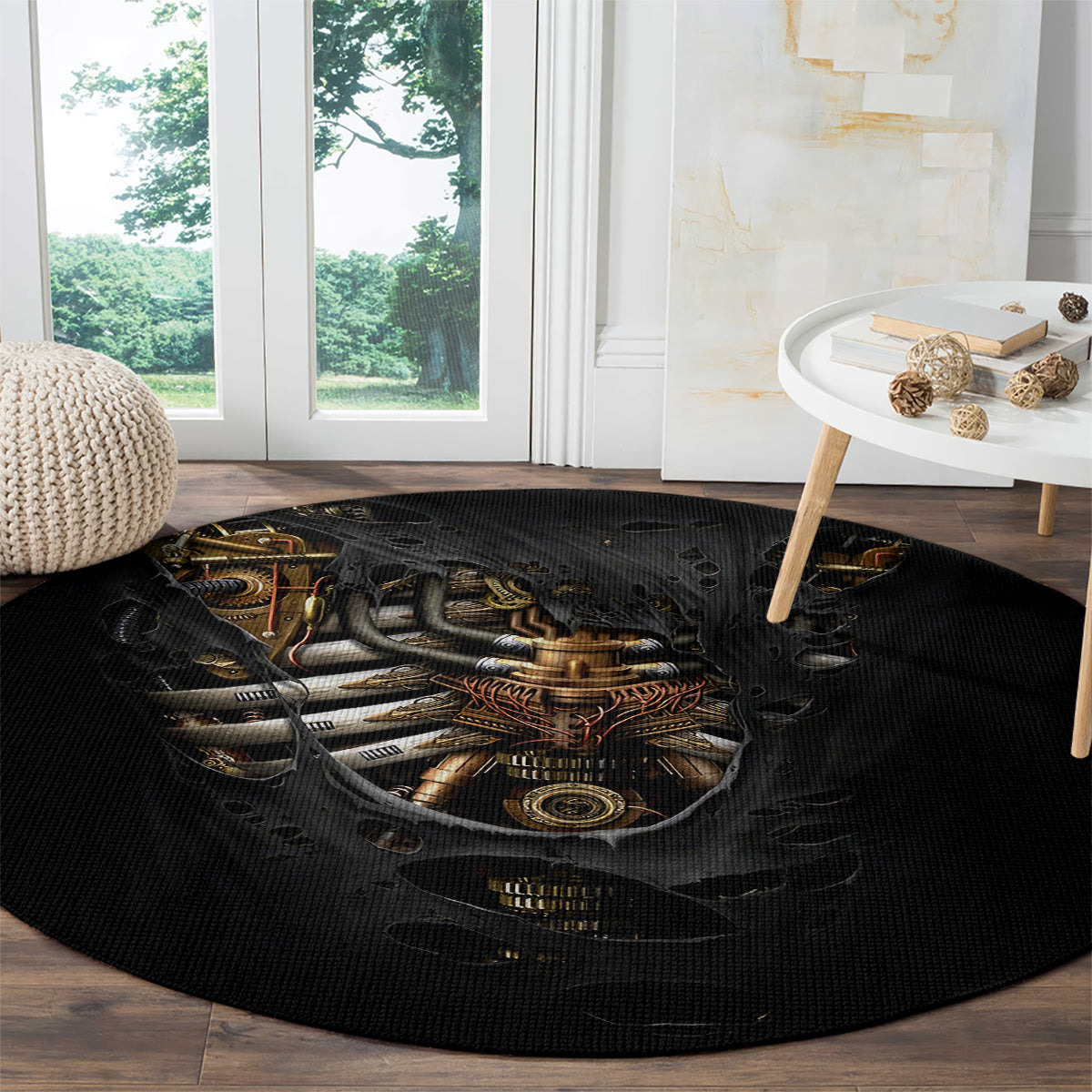 skull-round-carpet-skeleton-steampunk-heart-inside