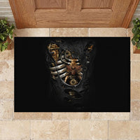 Skull Rubber Doormat Skeleton Steampunk Heart Inside - Wonder Print Shop