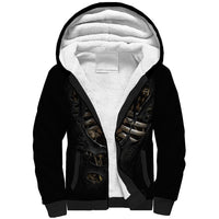 Skull Sherpa Hoodie Skeleton Steampunk Heart Inside - Wonder Print Shop