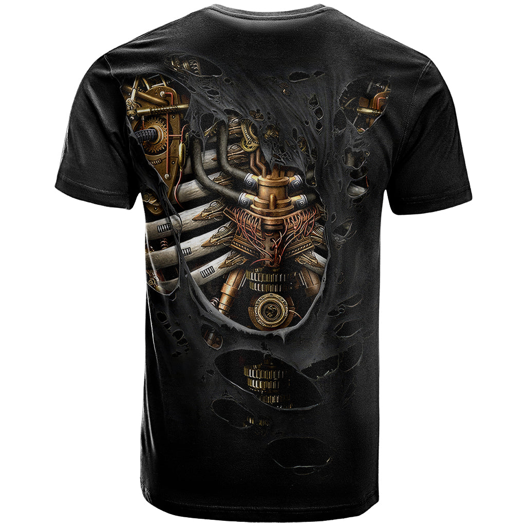 Skull T Shirt Skeleton Steampunk Heart Inside - Wonder Print Shop