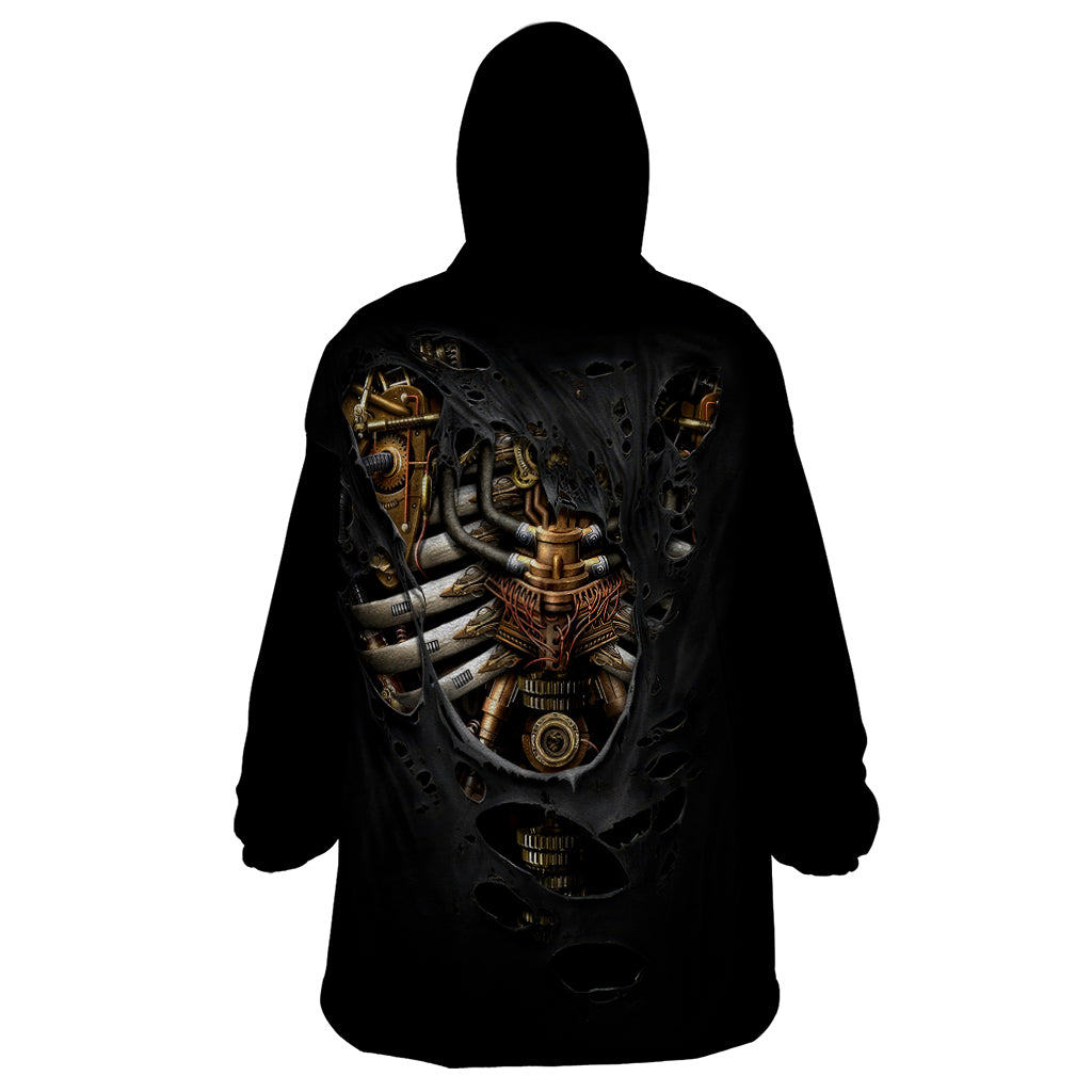 Skull Wearable Blanket Hoodie Skeleton Steampunk Heart Inside - Wonder Print Shop