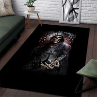 Skull Area Rug Skull Grim Time Reaper - Wonder Print Shop
