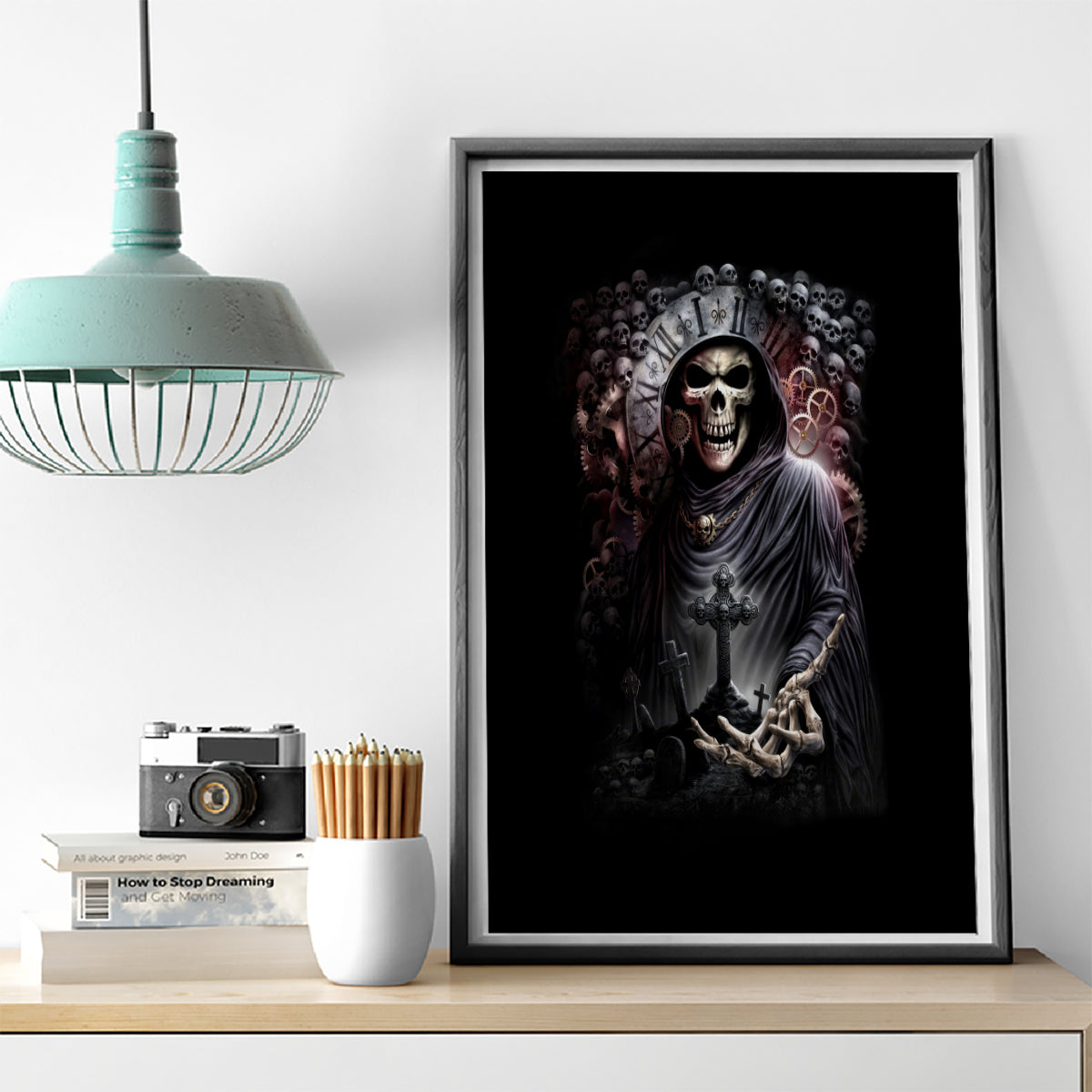 Skull Canvas Wall Art Skull Grim Time Reaper - Wonder Print Shop