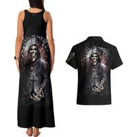 Skull Couples Matching Tank Maxi Dress And Hawaiian Shirt Skull Grim Time Reaper - Wonder Print Shop
