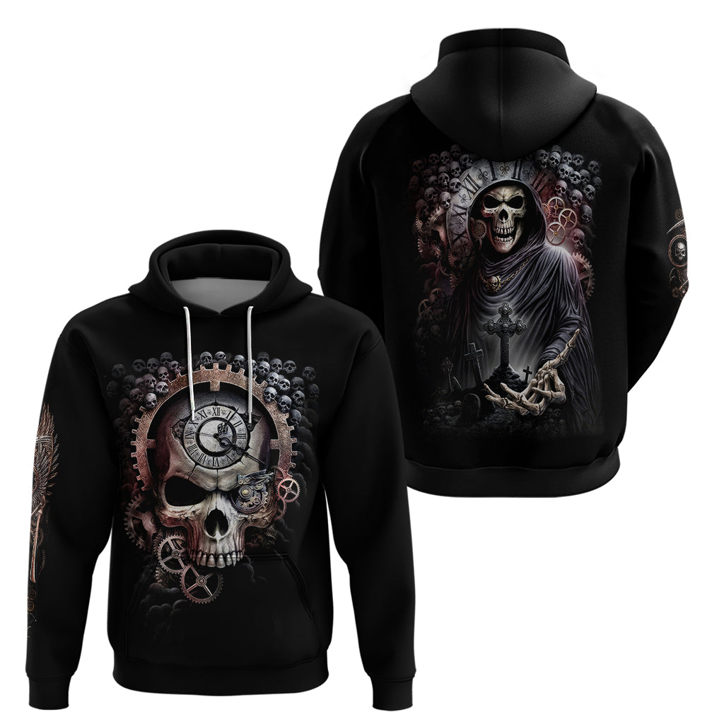 Skull Hoodie Skull Grim Time Reaper - Wonder Print Shop