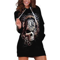 Skull Hoodie Dress Skull Grim Time Reaper - Wonder Print Shop