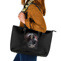 Skull Leather Tote Bag Skull Grim Time Reaper - Wonder Print Shop