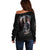 Skull Off Shoulder Sweater Skull Grim Time Reaper - Wonder Print Shop