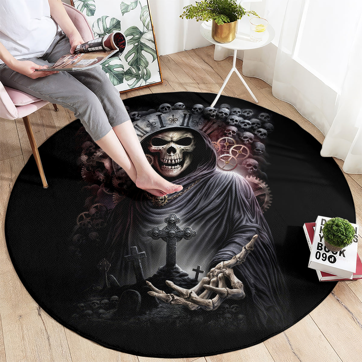 skull-round-carpet-skull-grim-time-reaper