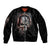 Skull Sleeve Zip Bomber Jacket Skull Grim Time Reaper - Wonder Print Shop