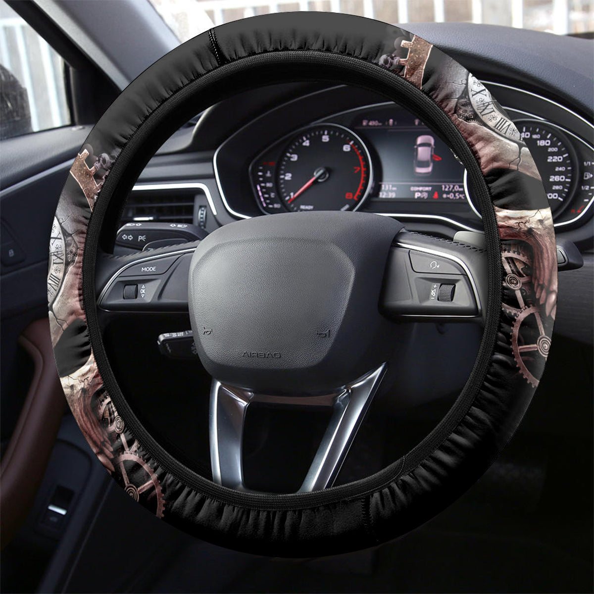Skull Steering Wheel Cover Skull Grim Time Reaper - Wonder Print Shop