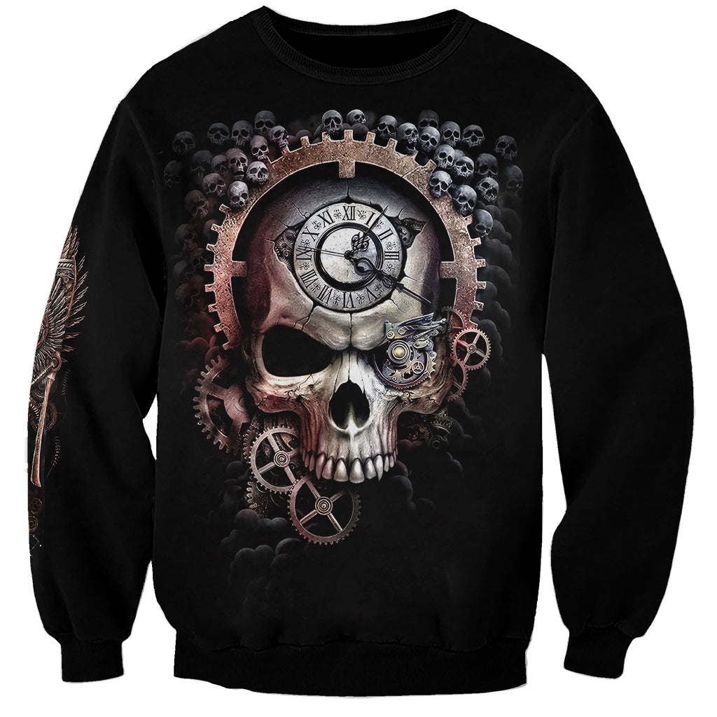 Skull Sweatshirt Skull Grim Time Reaper - Wonder Print Shop