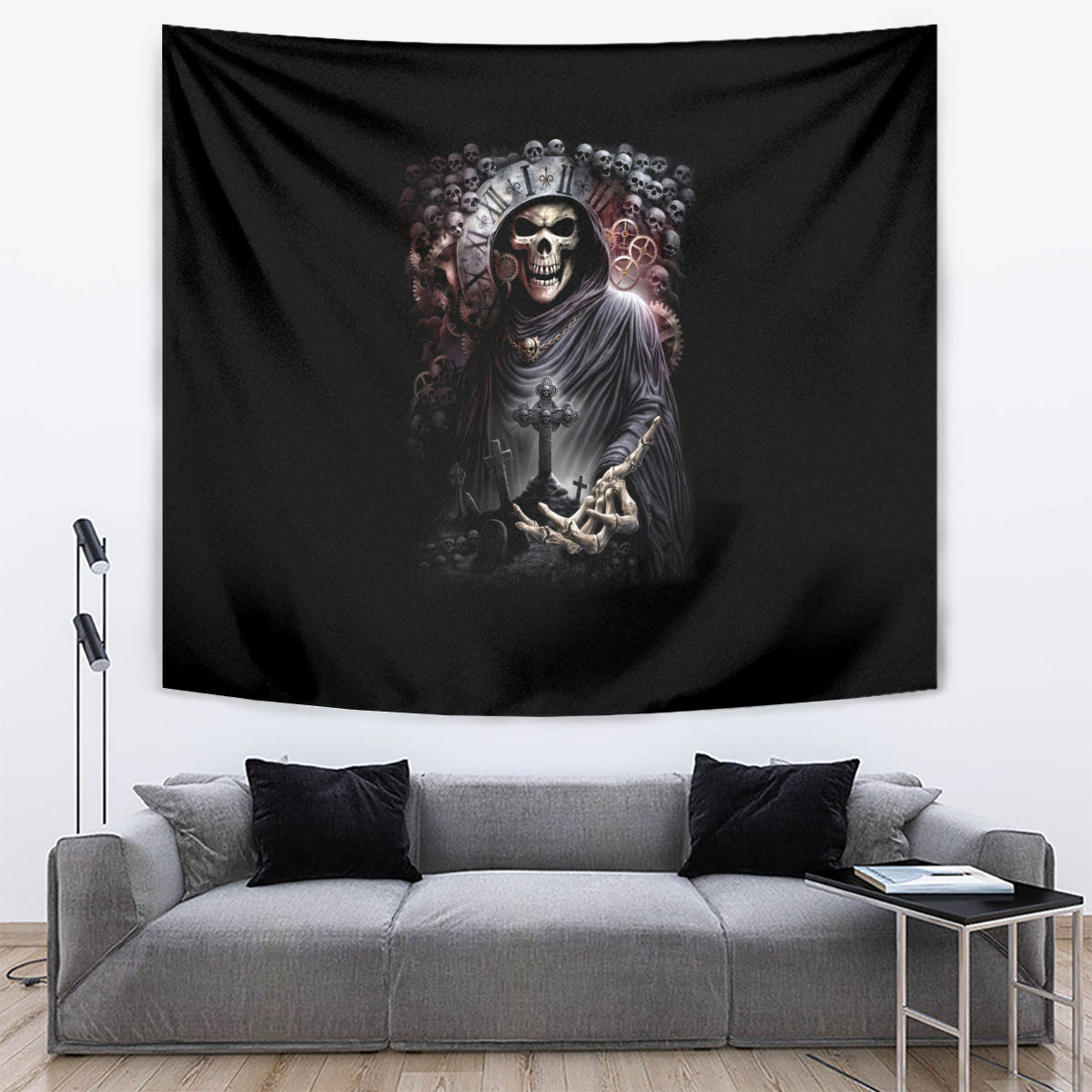 Skull Tapestry Skull Grim Time Reaper - Wonder Print Shop