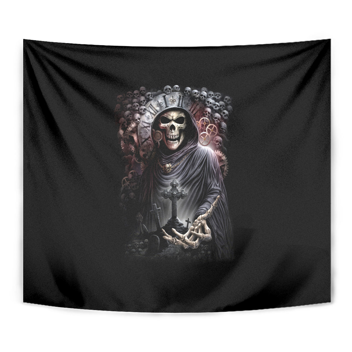 Skull Tapestry Skull Grim Time Reaper - Wonder Print Shop