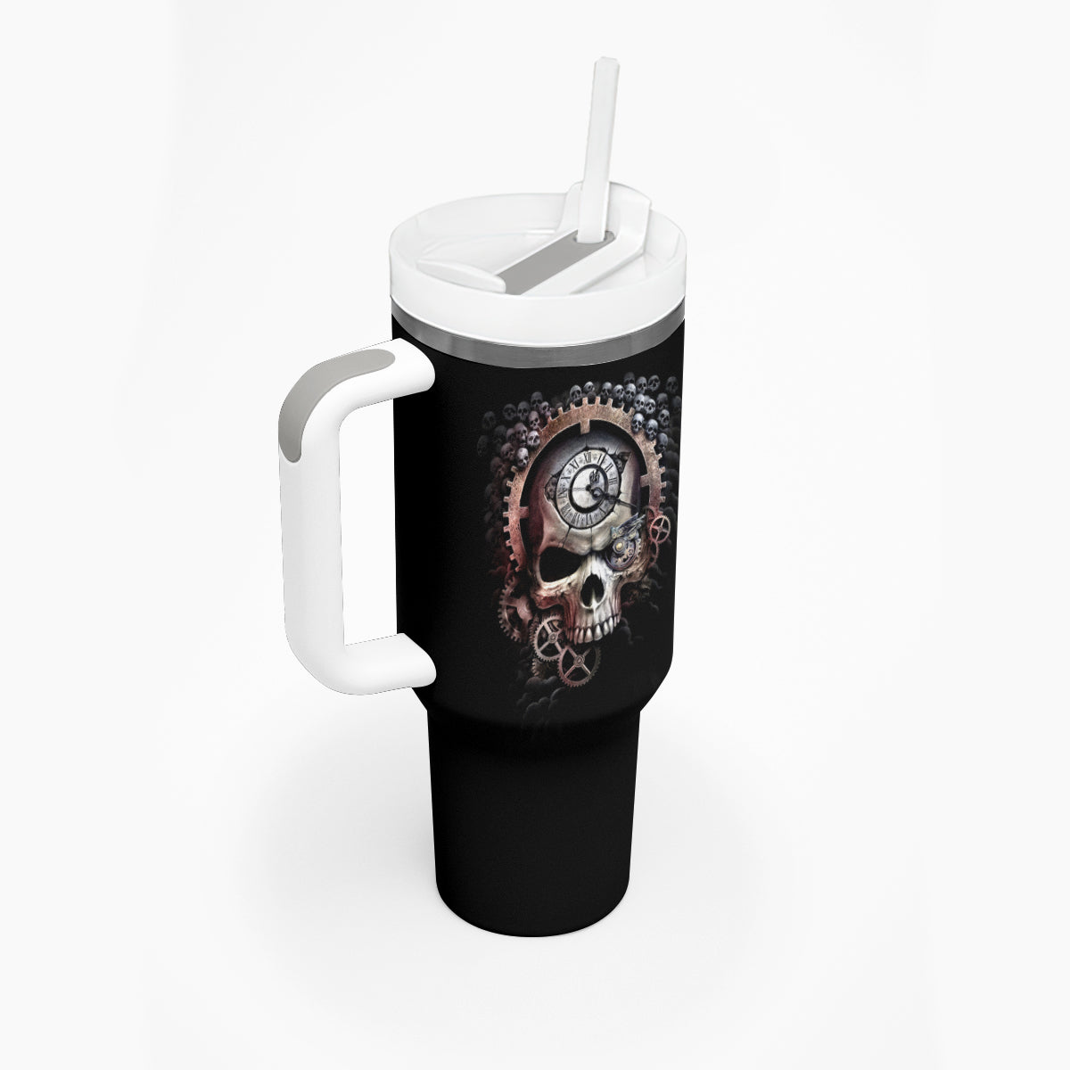 Skull Tumbler With Handle Skull Grim Time Reaper - Wonder Print Shop