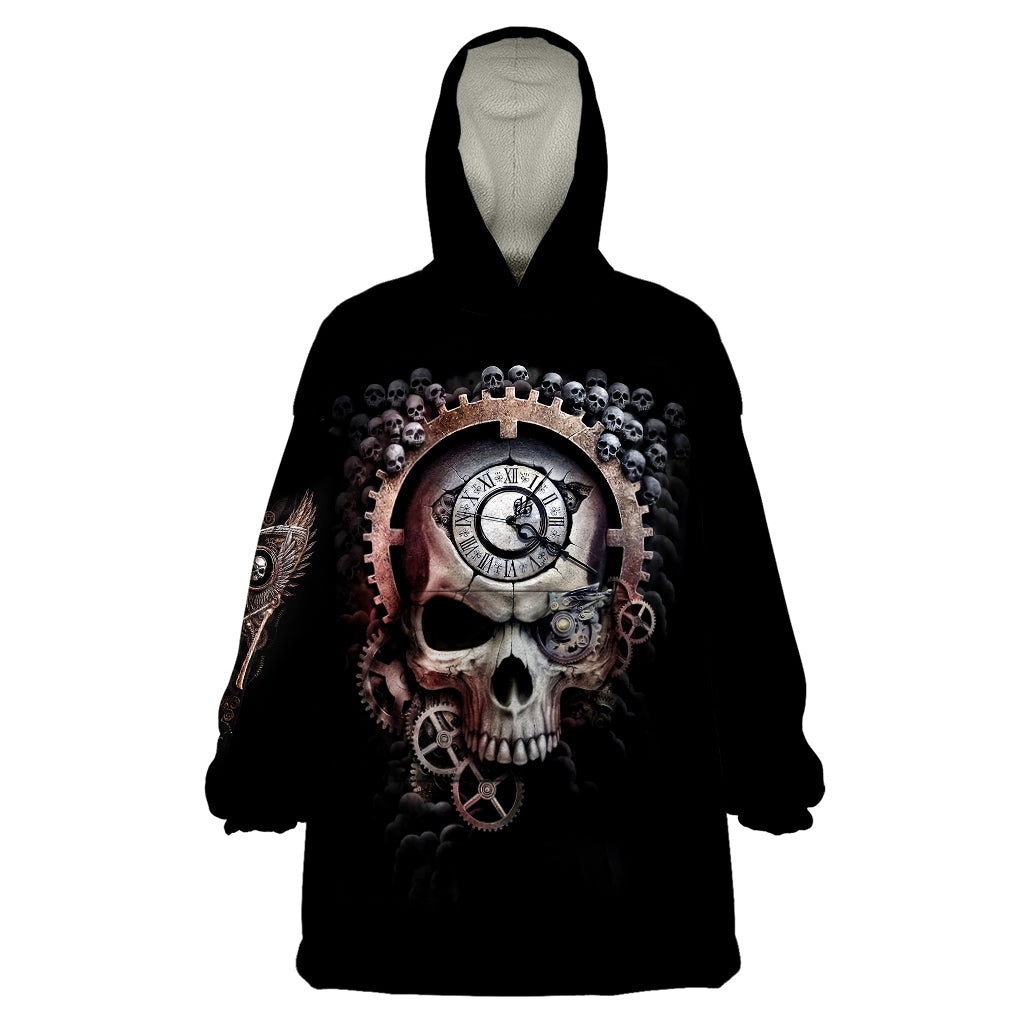 Skull Wearable Blanket Hoodie Skull Grim Time Reaper - Wonder Print Shop