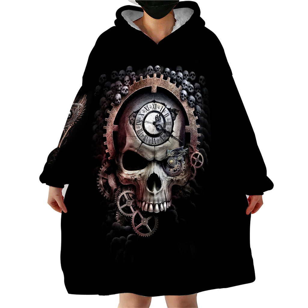 Skull Wearable Blanket Hoodie Skull Grim Time Reaper - Wonder Print Shop