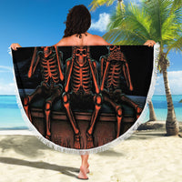 Skull Beach Blanket Three Skeleton No See No Speak No Hear - Wonder Print Shop
