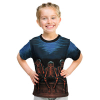 Skull Kid T Shirt Three Skeleton No See No Speak No Hear - Wonder Print Shop