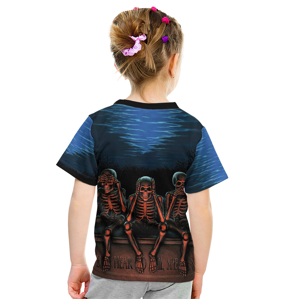 Skull Kid T Shirt Three Skeleton No See No Speak No Hear - Wonder Print Shop