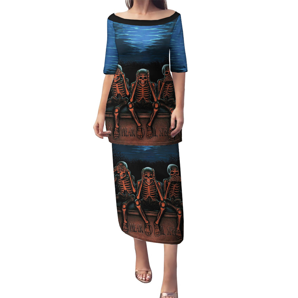 Skull Puletasi Three Skeleton No See No Speak No Hear - Wonder Print Shop