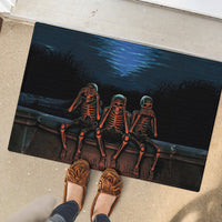 Skull Rubber Doormat Three Skeleton No See No Speak No Hear - Wonder Print Shop