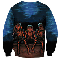 Skull Sweatshirt Three Skeleton No See No Speak No Hear - Wonder Print Shop