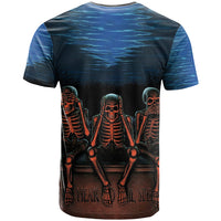 Skull T Shirt Three Skeleton No See No Speak No Hear - Wonder Print Shop