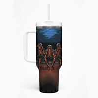 Skull Tumbler With Handle Three Skeleton No See No Speak No Hear - Wonder Print Shop