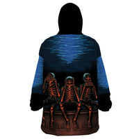 Skull Wearable Blanket Hoodie Three Skeleton No See No Speak No Hear - Wonder Print Shop