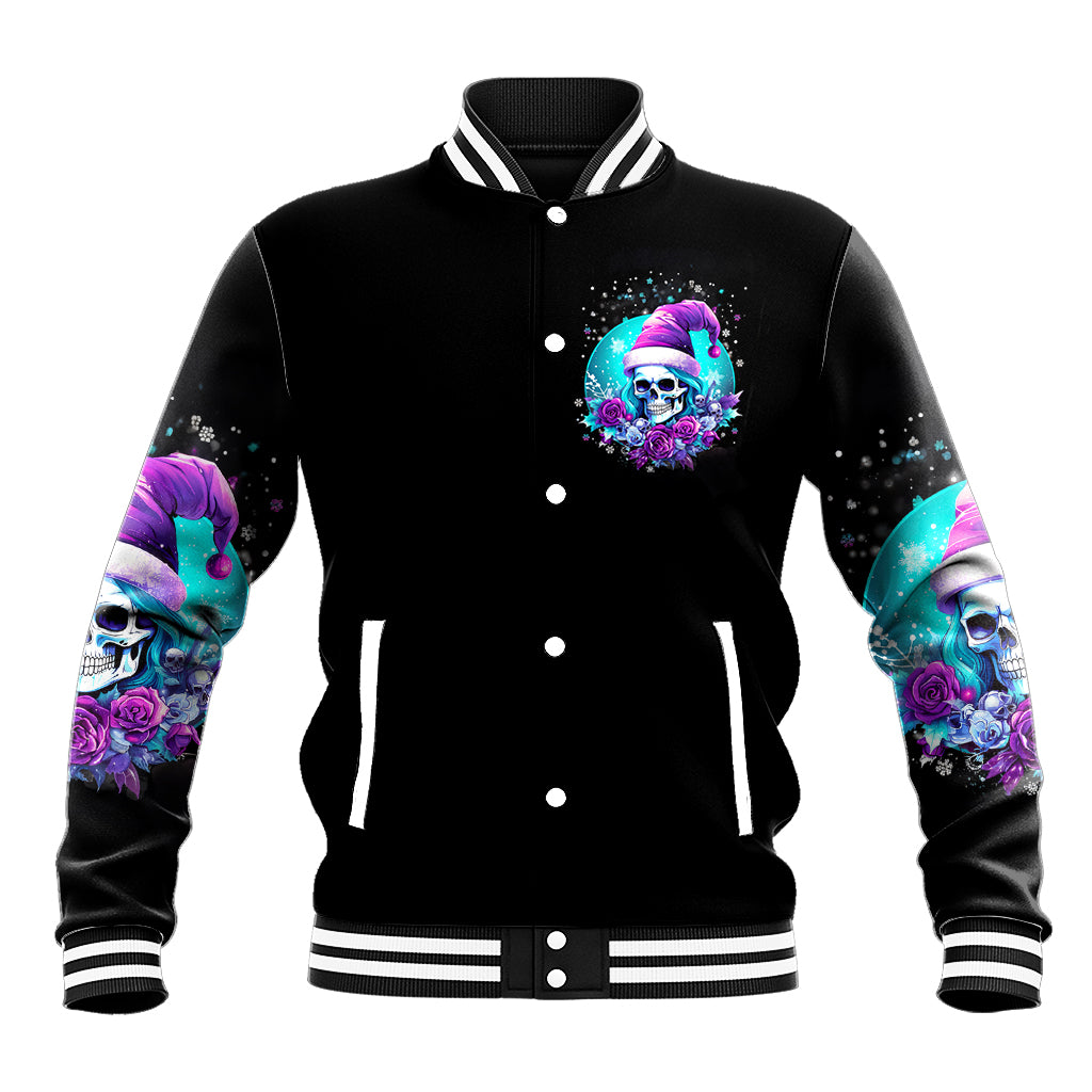Skull Witch Santa Baseball Jacket The Good Girl In Me Got Tired So Bitch In Me Came Out - Wonder Print Shop