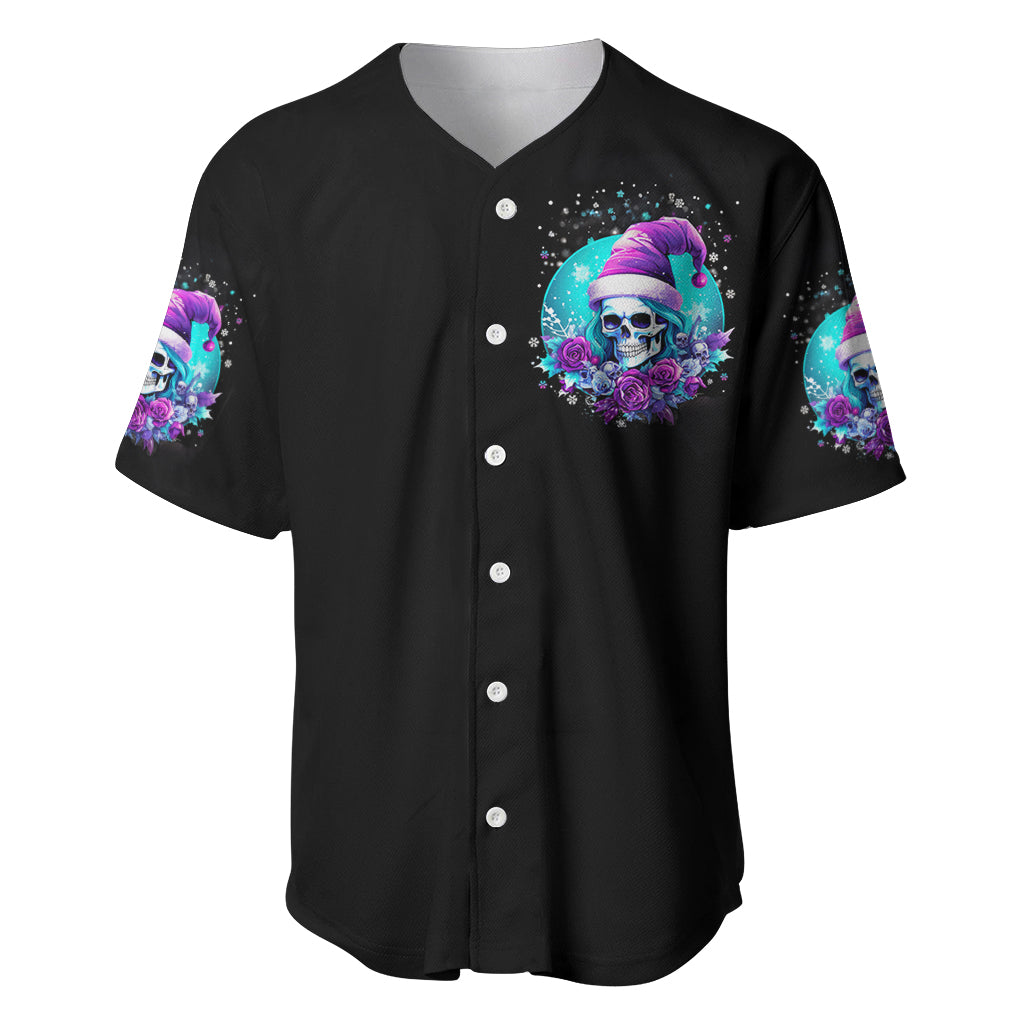 Skull Witch Santa Baseball Jersey The Good Girl In Me Got Tired So Bitch In Me Came Out - Wonder Print Shop